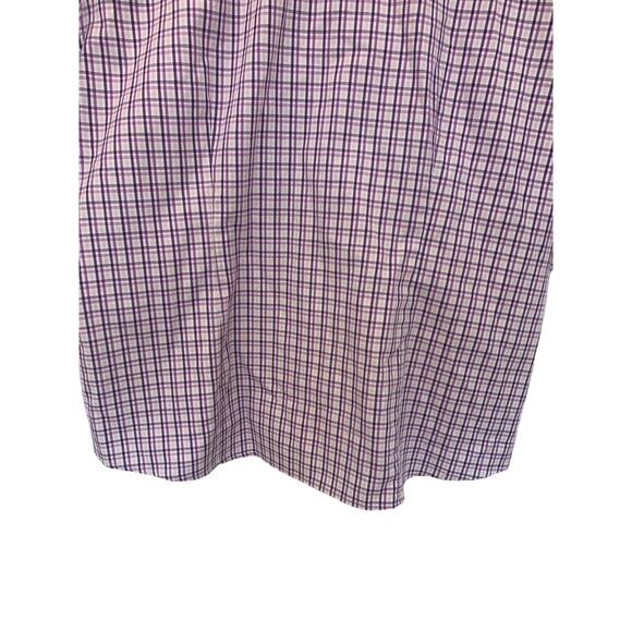 Lands' End Button Up Shirt 16P Purple Plaid Womens Oxford Short Sleeve Summer - Picture 7 of 9